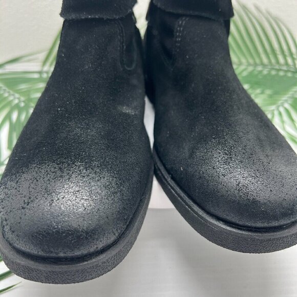 UGG Women's Black Suede Flat Round Toe Josefene Cuff Ankle Boots Size 6 - Picture 2 of 10